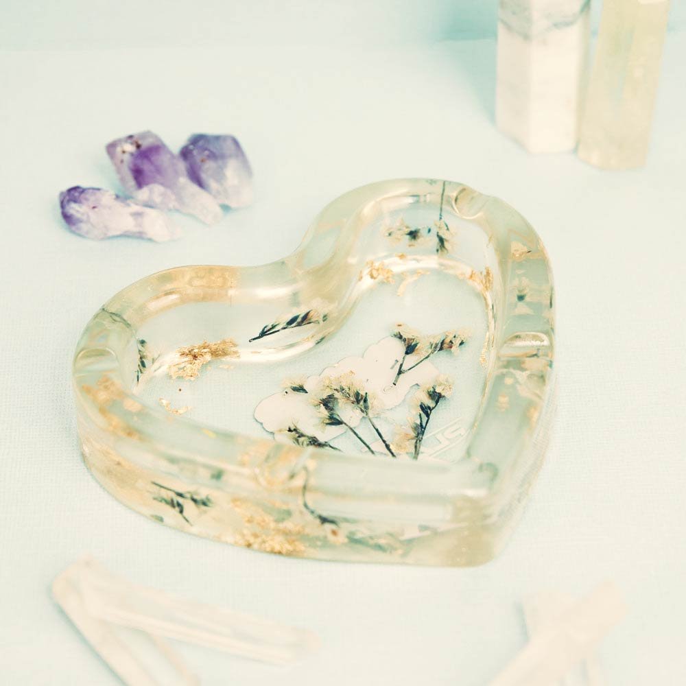 Bridal bouquet preserved in resin block